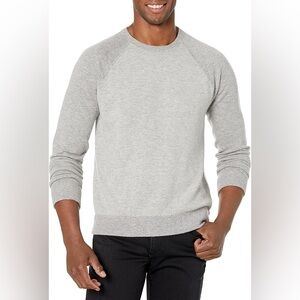 Vince Men's Light Gray Birdseye Raglan Wool Cashmere Classic Crew Sweater size L
